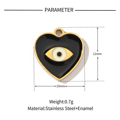 Cross eyes peach heart titanium steel pendant