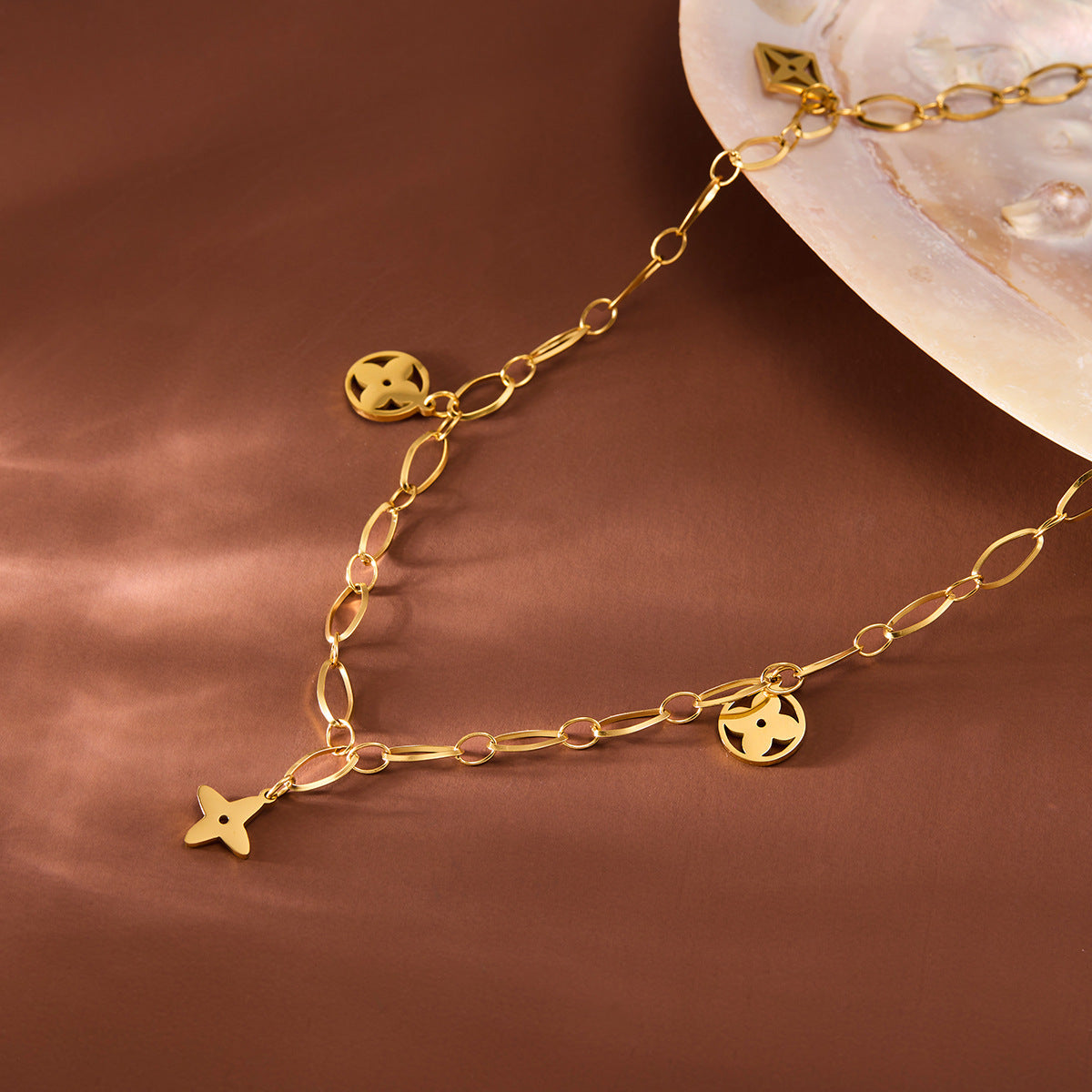 Women's Non-Fading Titanium Steel Square Necklace