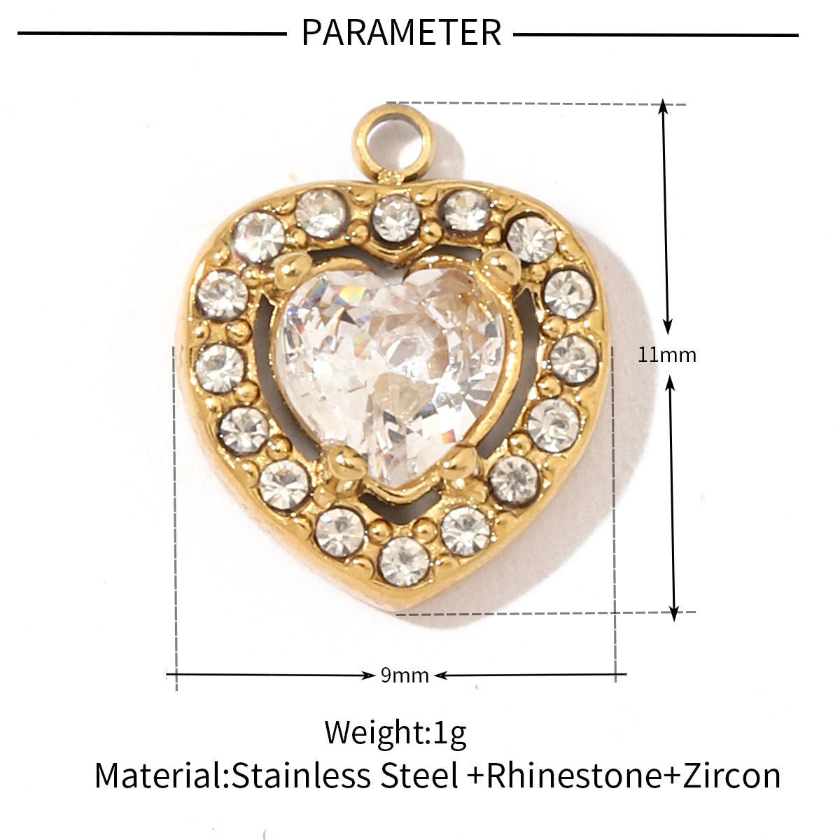 Geometric Round Oval Titanium Steel Zircon Pendant