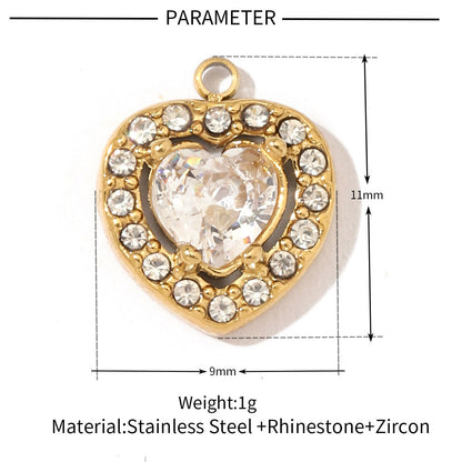 Geometric Round Oval Titanium Steel Zircon Pendant