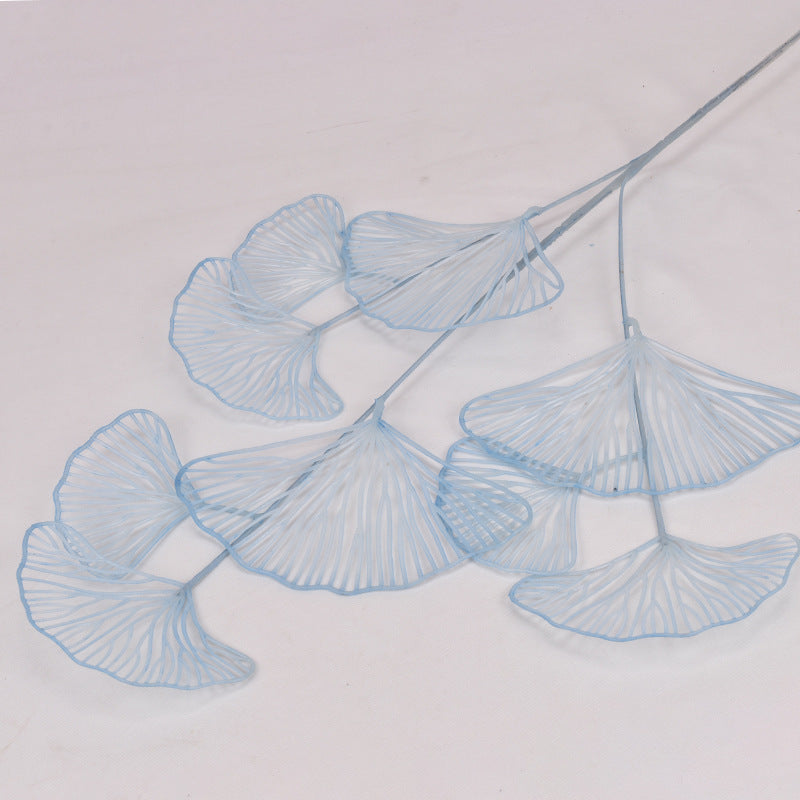 Simulation fan blade 3 forks golden ginkgo leaf simulation flower