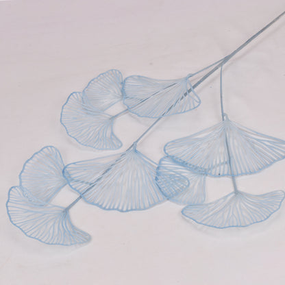 Simulation fan blade 3 forks golden ginkgo leaf simulation flower