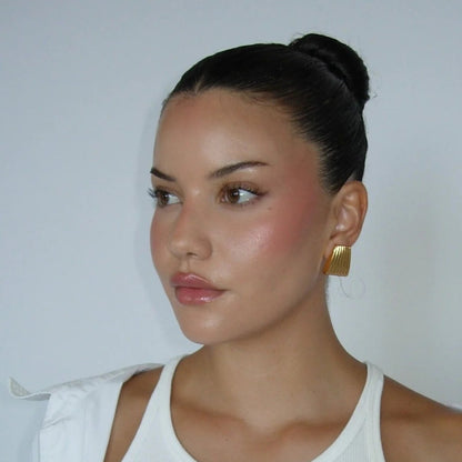 Unique line titanium steel earrings