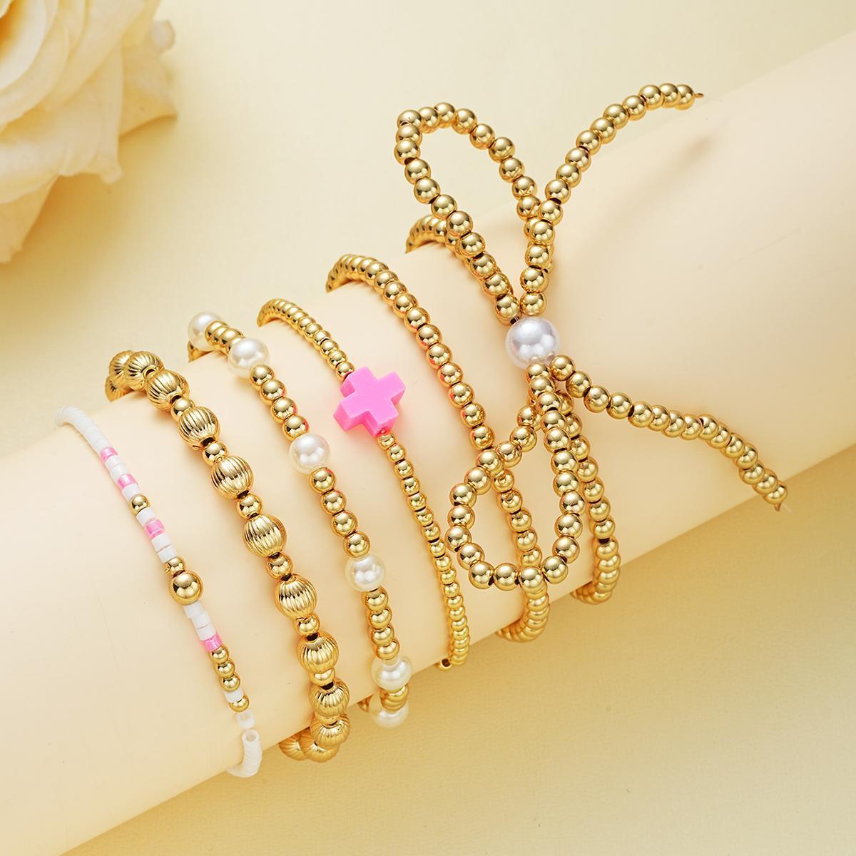 Beaded Cross Bracelet Set