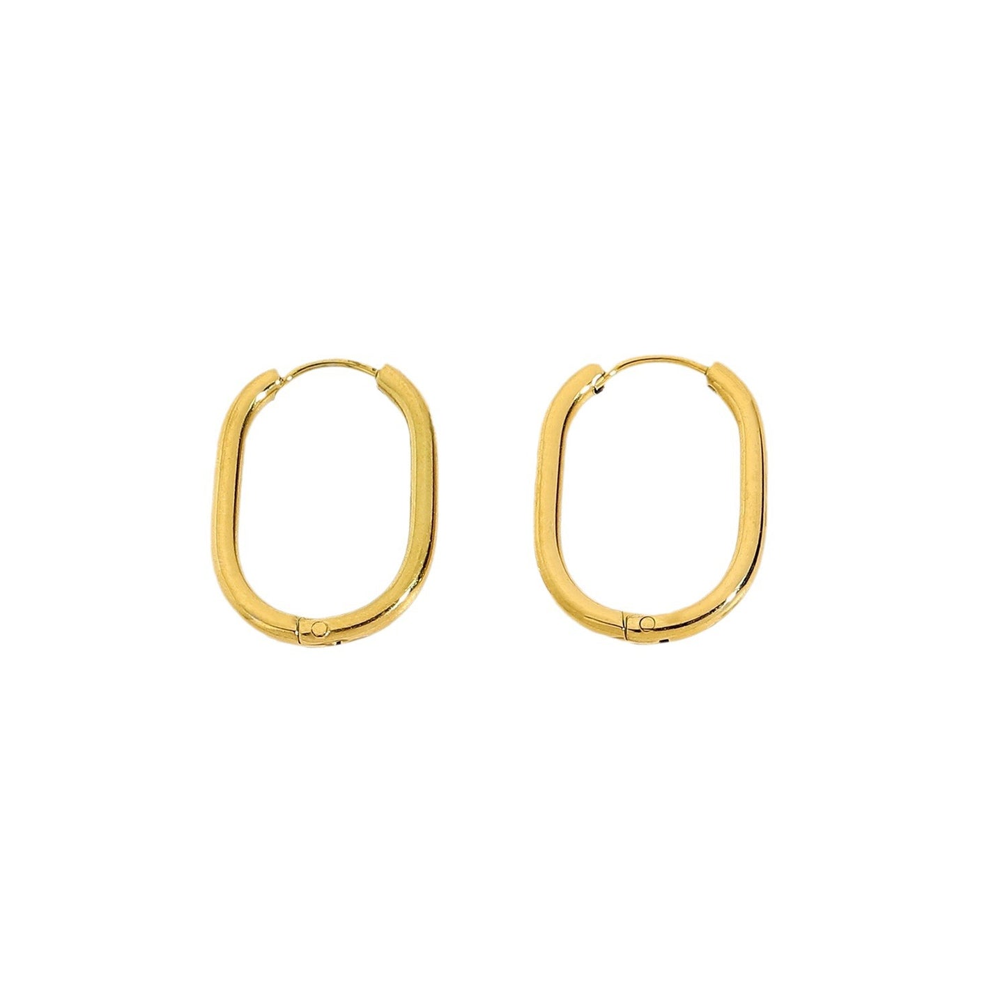 Oval all-match earrings