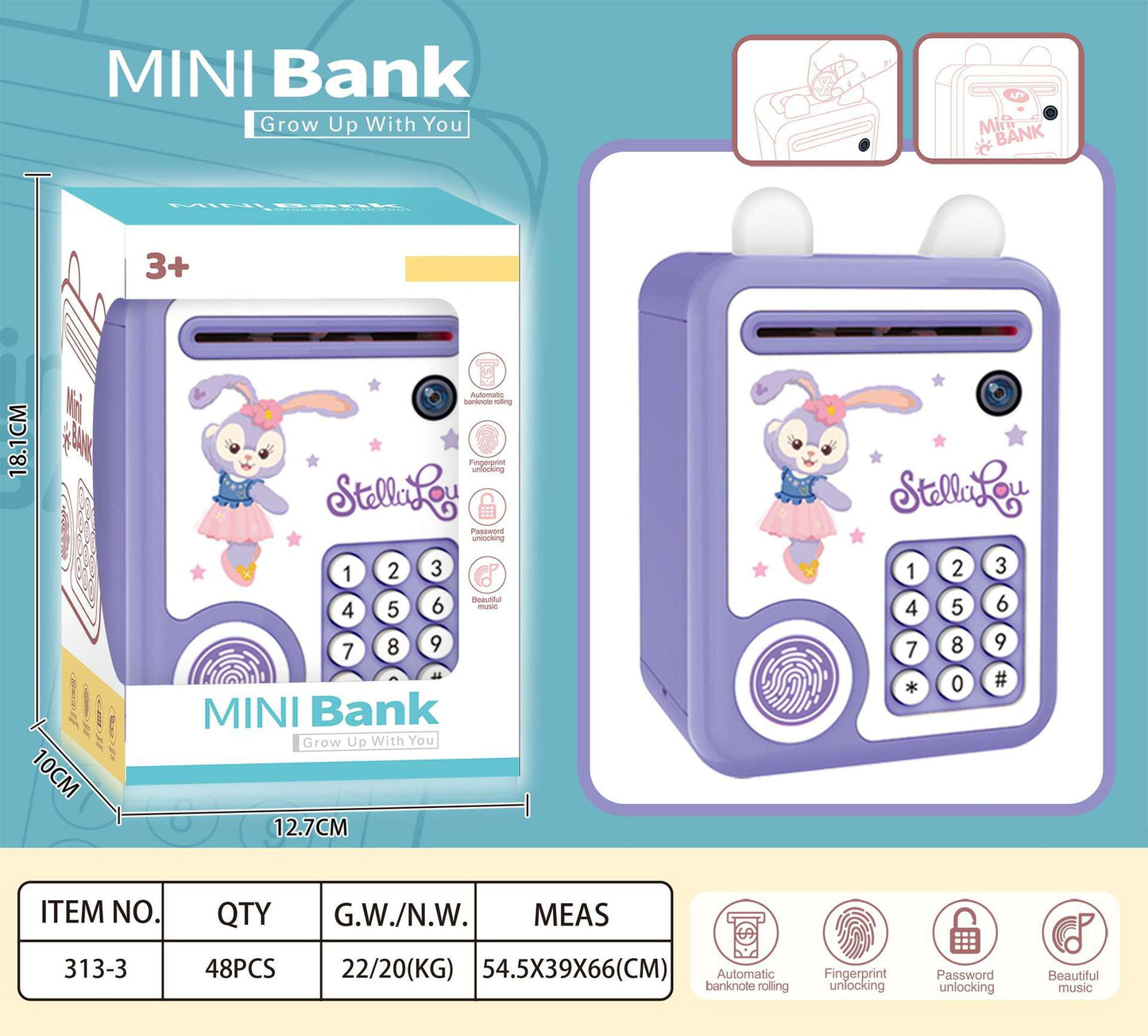 Fingerprint Money Bank, Password Safe for Boys and Girls