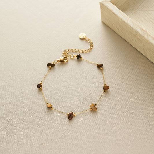 Titanium steel bracelet tiger's eye simple jewelry