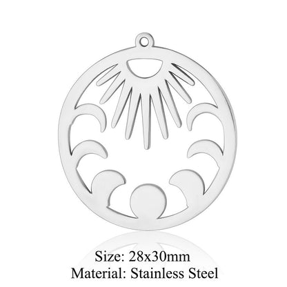 5 pcs/pack star moon titanium steel pendant planet DIY