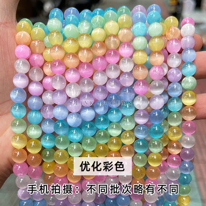Cuentas sueltas de piedra de yeso arcoiris 