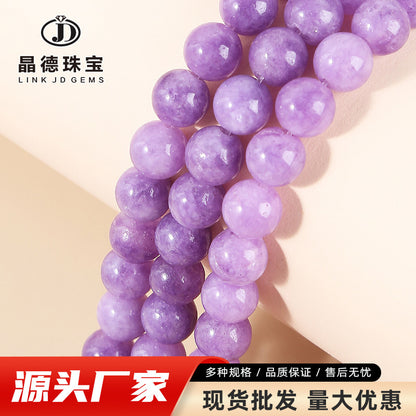 Perlas sueltas redondas de calcedonia violeta K2 