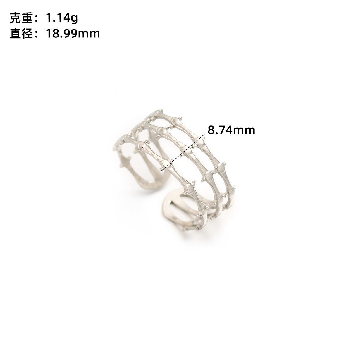 Stainless steel love open ring