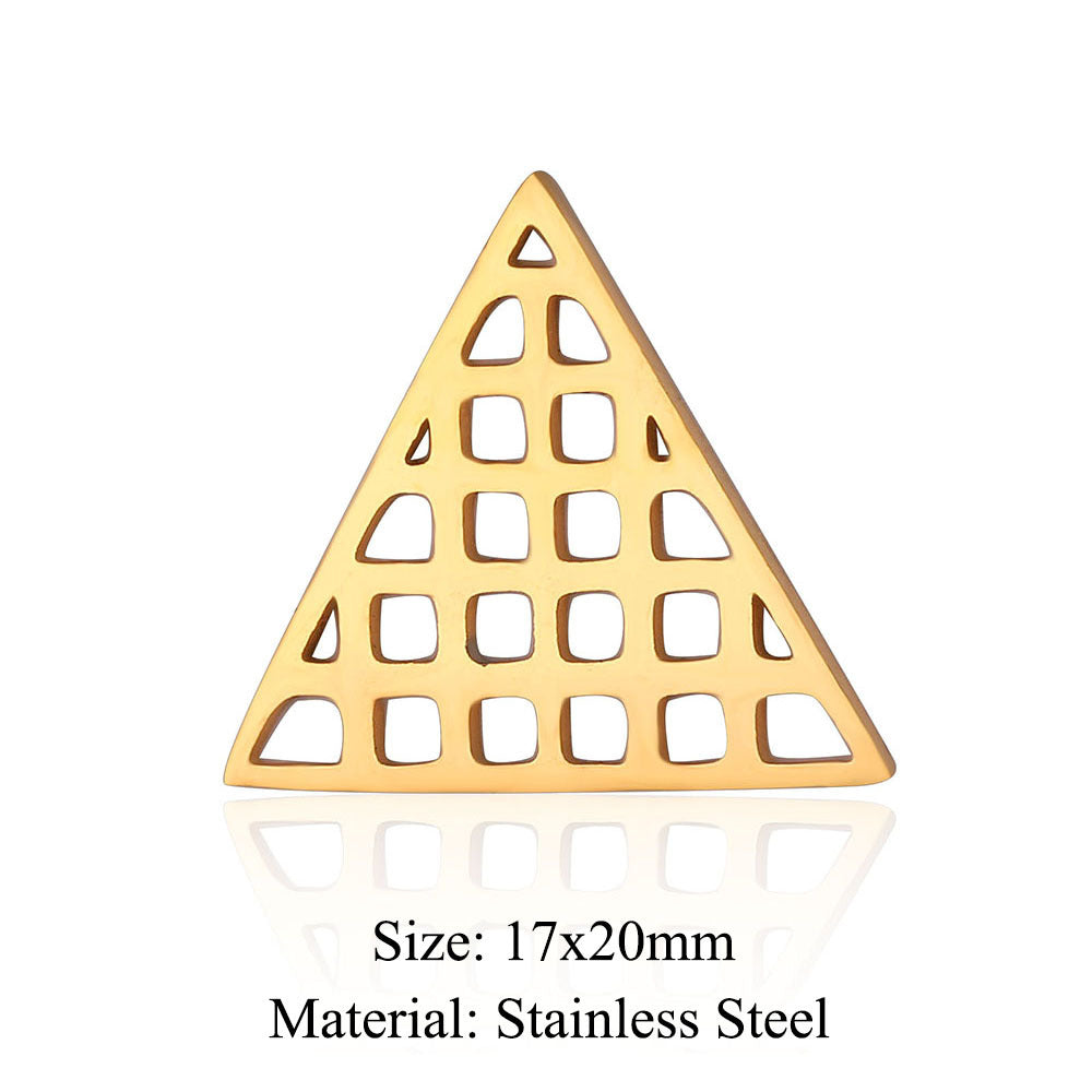 5 pcs/titanium steel hollow geometric shape large pendant heart shape square