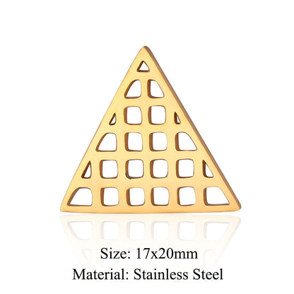 5 pcs/titanium steel hollow geometric shape large pendant heart shape square