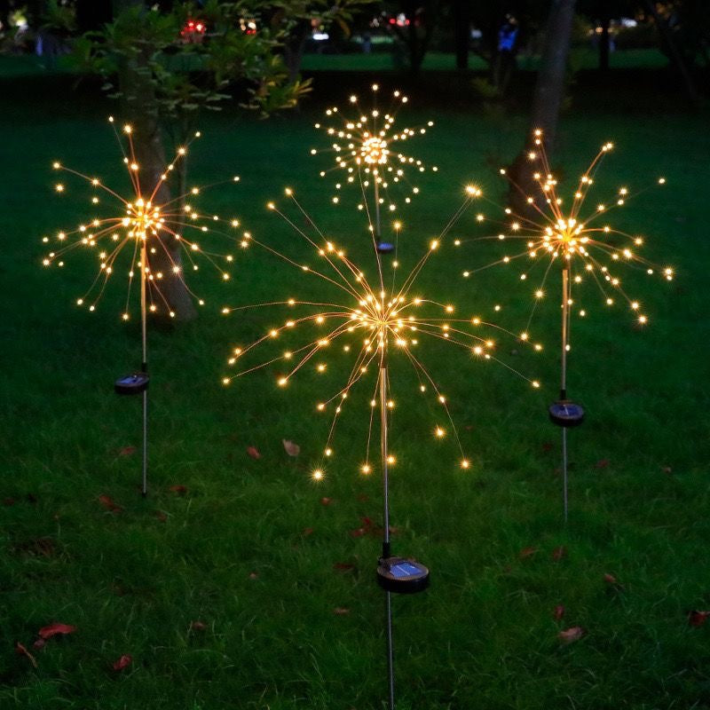 Solar powered dandelion firework lights lawn lights landscape