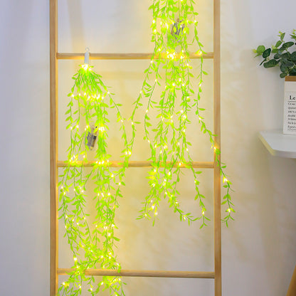 La lámpara del alambre de cobre de la hoja verde de la rota llevó la luz solar al aire libre de la planta 