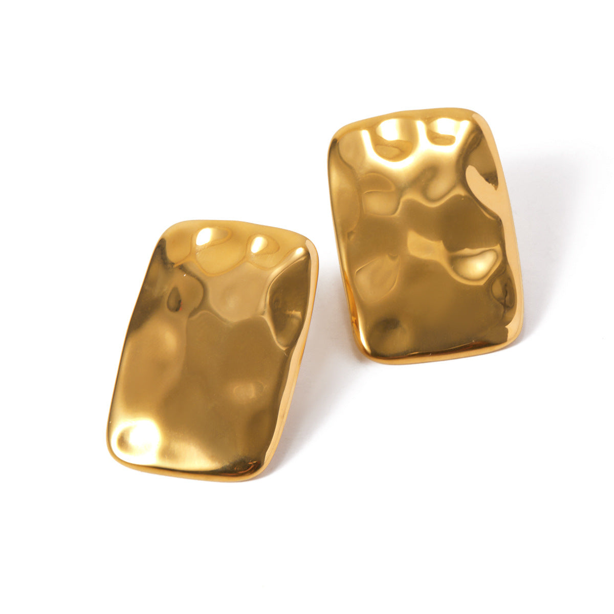 Pendientes rectangulares martillados 