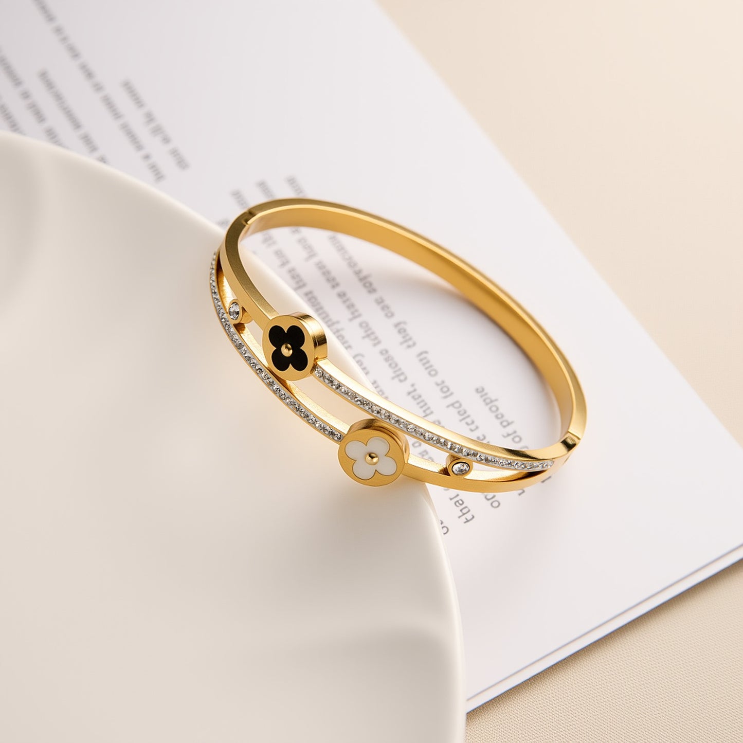 Titanium Steel Four-Leaf Clover Bracelet