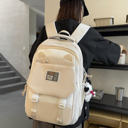 Casual contrast color lightening large capacity backpack