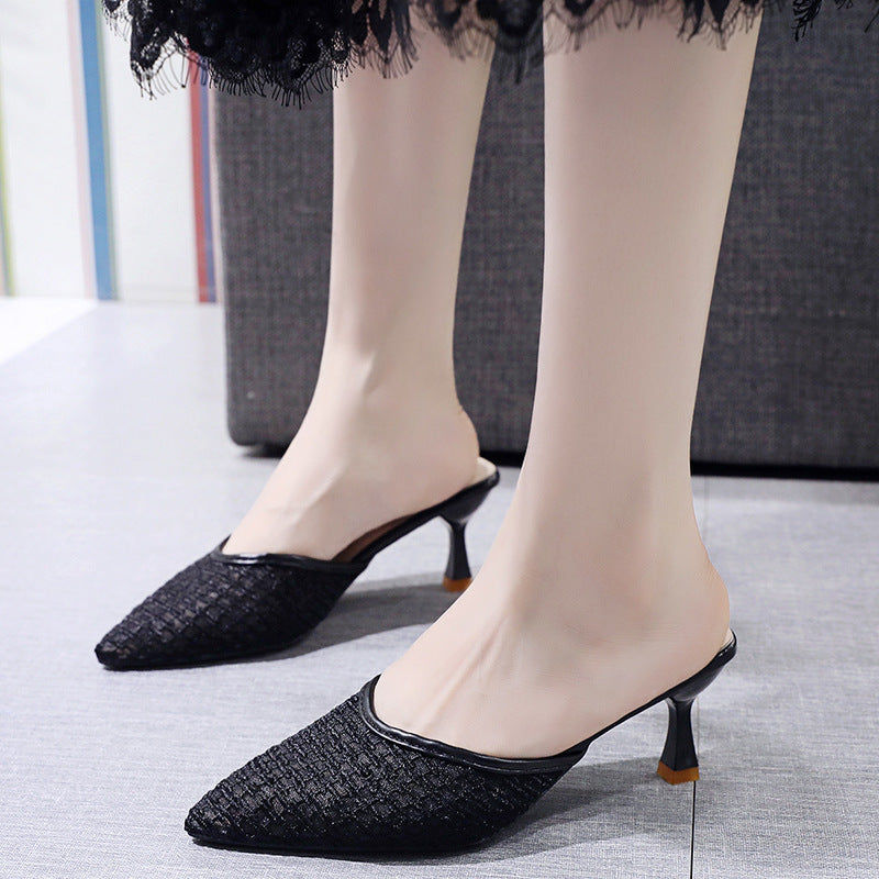 Half slippers women's outer stiletto