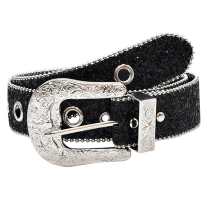 Rhinestone belt female ins wind thin belt