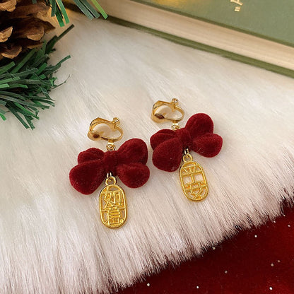 Dragon year natal year red earrings