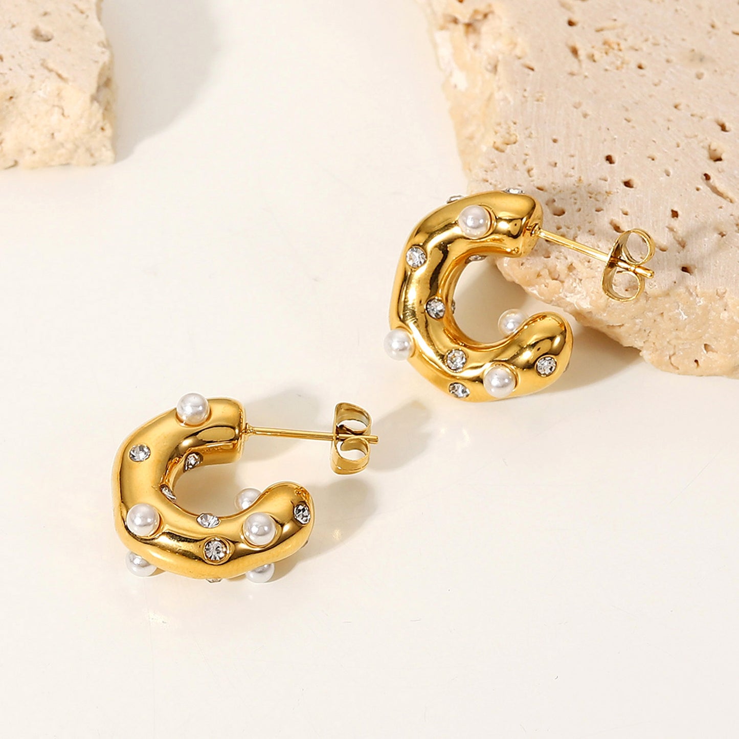 Hammered Zirconia Earrings