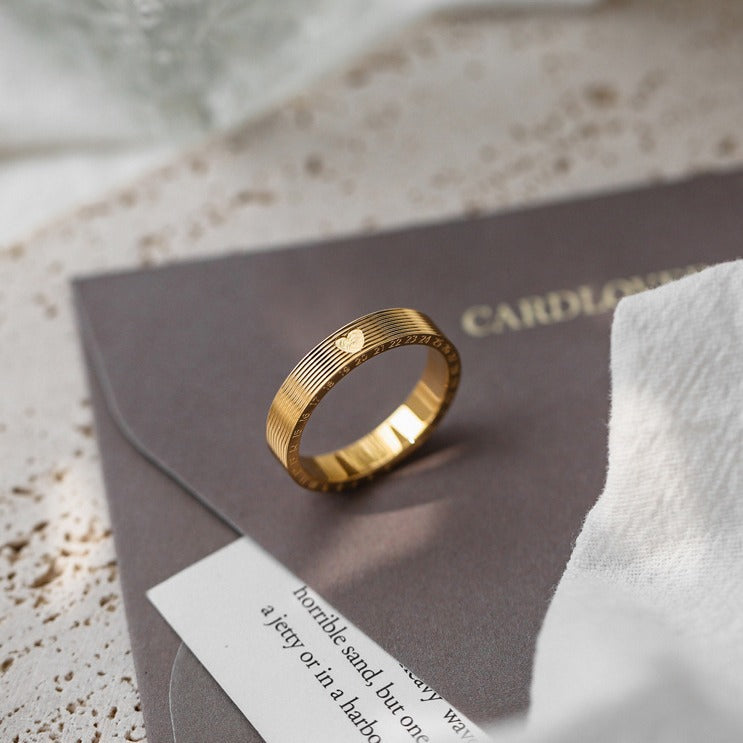 18K Gold "Love" Digital Women's Ring (Non-Fading)