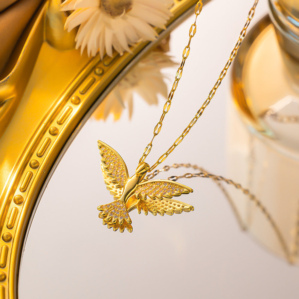 Women's Eagle Wing Gold-Plated Titanium Steel Collarbone Necklace