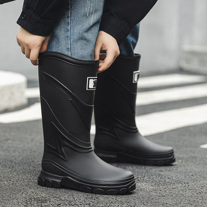 Rain shoes men's European and American style tall tube