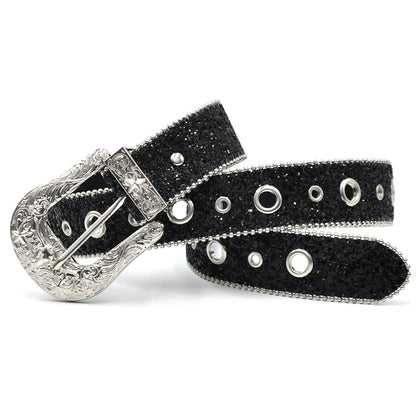 Rhinestone belt female ins design sense