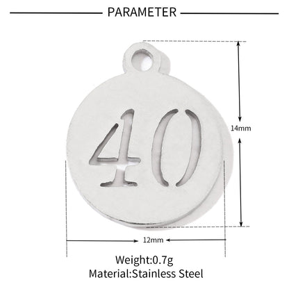 20 pcs/pack of boys and girls digital titanium steel pendants