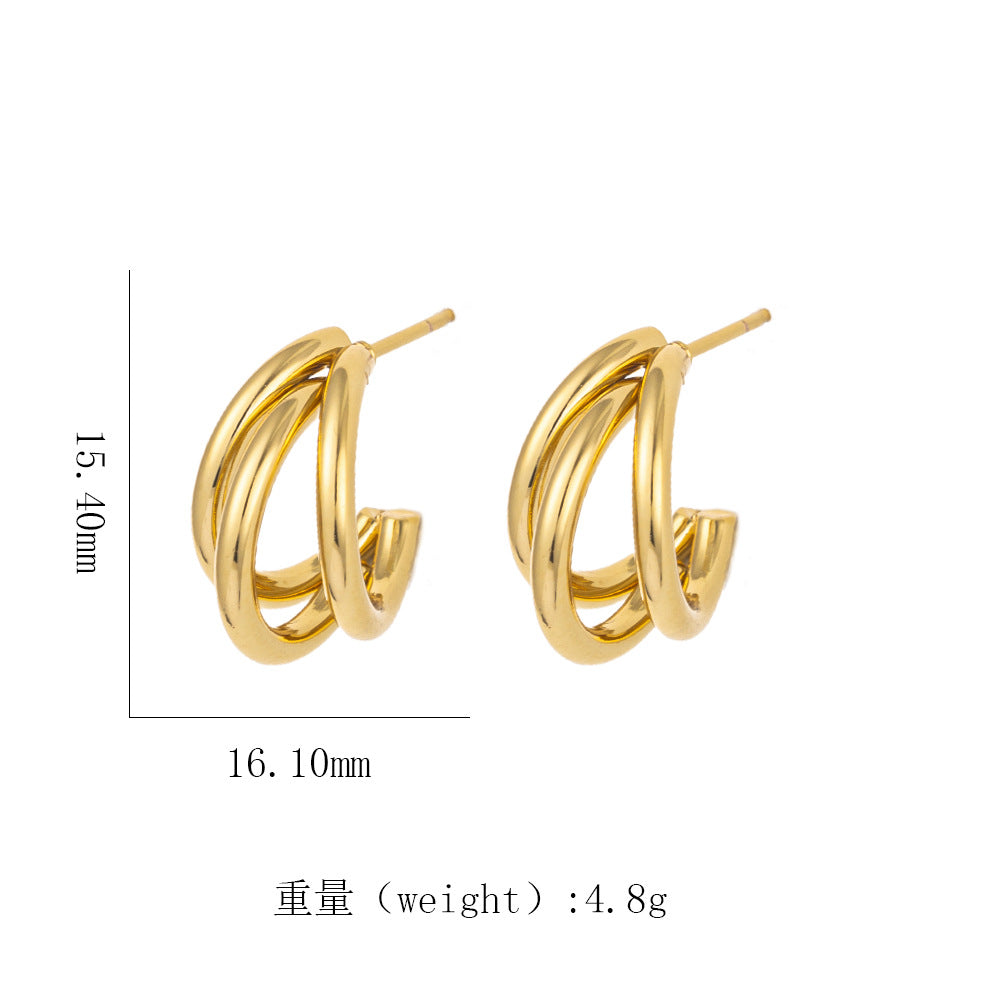 Women's 18K Gold Titanium Steel Geometric Hollow Spiral Bracelet