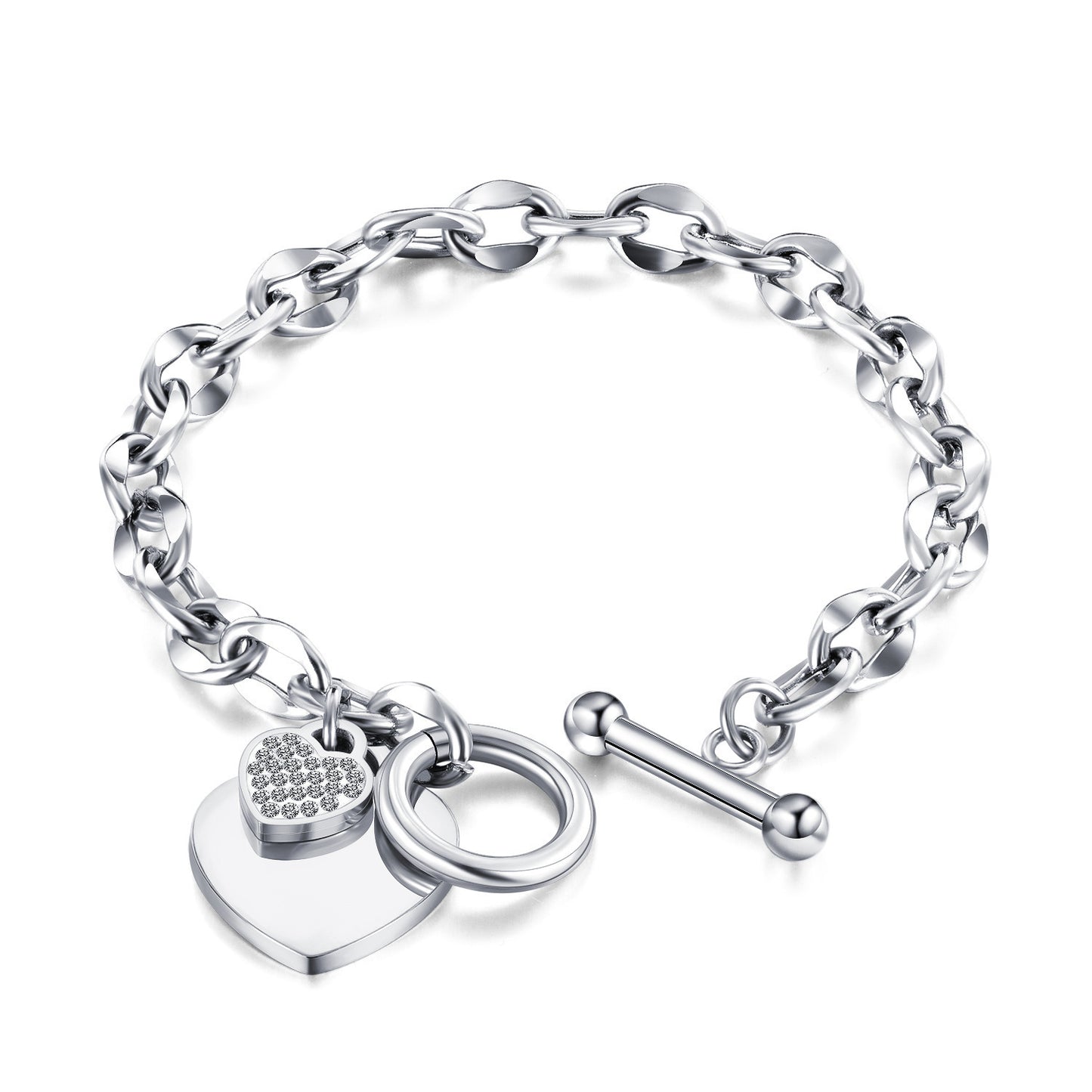 Unisex Titanium Steel OT‑Clasp Bracelet (Personalized)