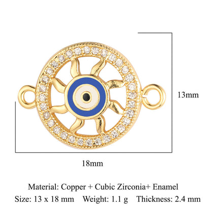 Double hole copper zircon jewelry bracelet connection accessories