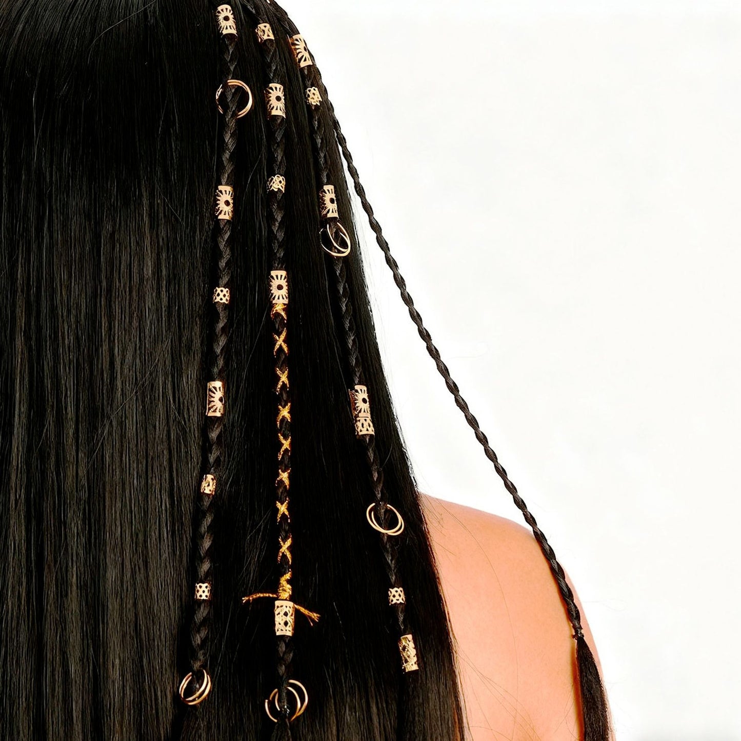 43Pcs DIY Dreadlock Hair Extension Rings