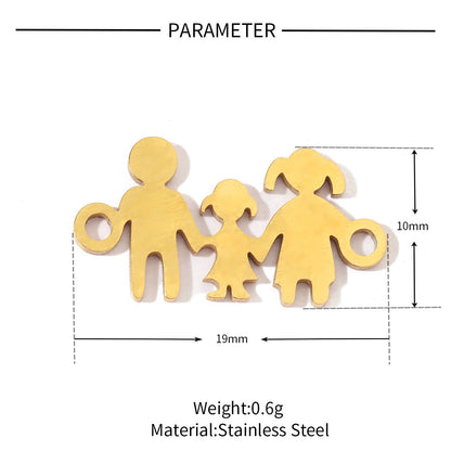 20 pcs/bag boy girl family titanium steel d pendant