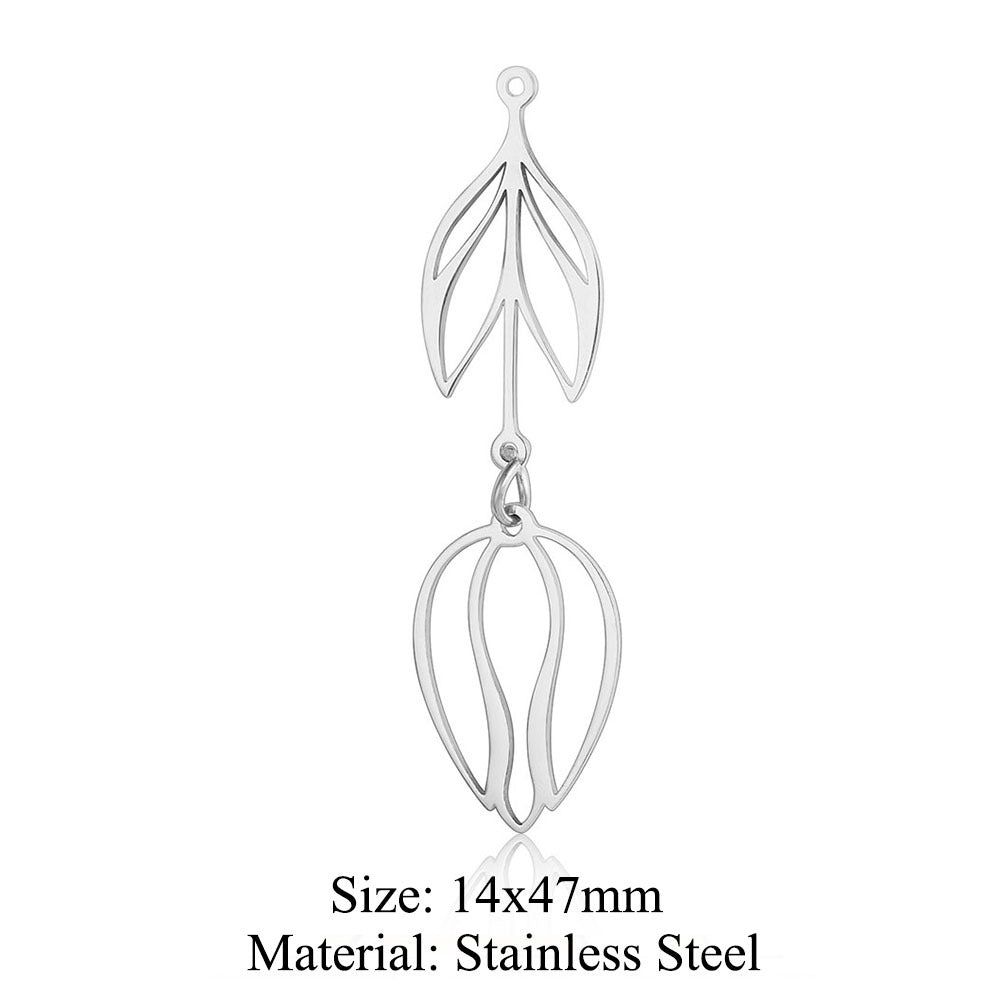 5 pcs/pack flower fringed titanium steel pendant