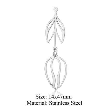 5 pcs/pack flower fringed titanium steel pendant