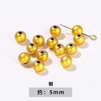 4mm18K gold small copper bead round bead through hole
