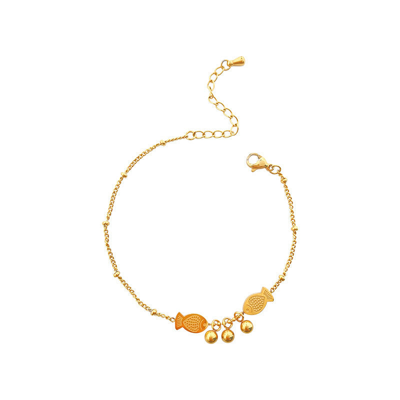 Korean-Style Mermaid Foam Titanium Steel Bracelet — Pisces Design, Non-Fading