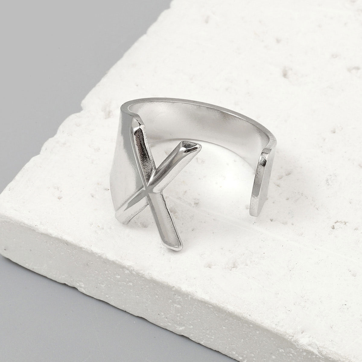 Titanium steel 26 English letter ring