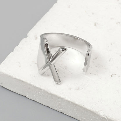 Titanium steel 26 English letter ring