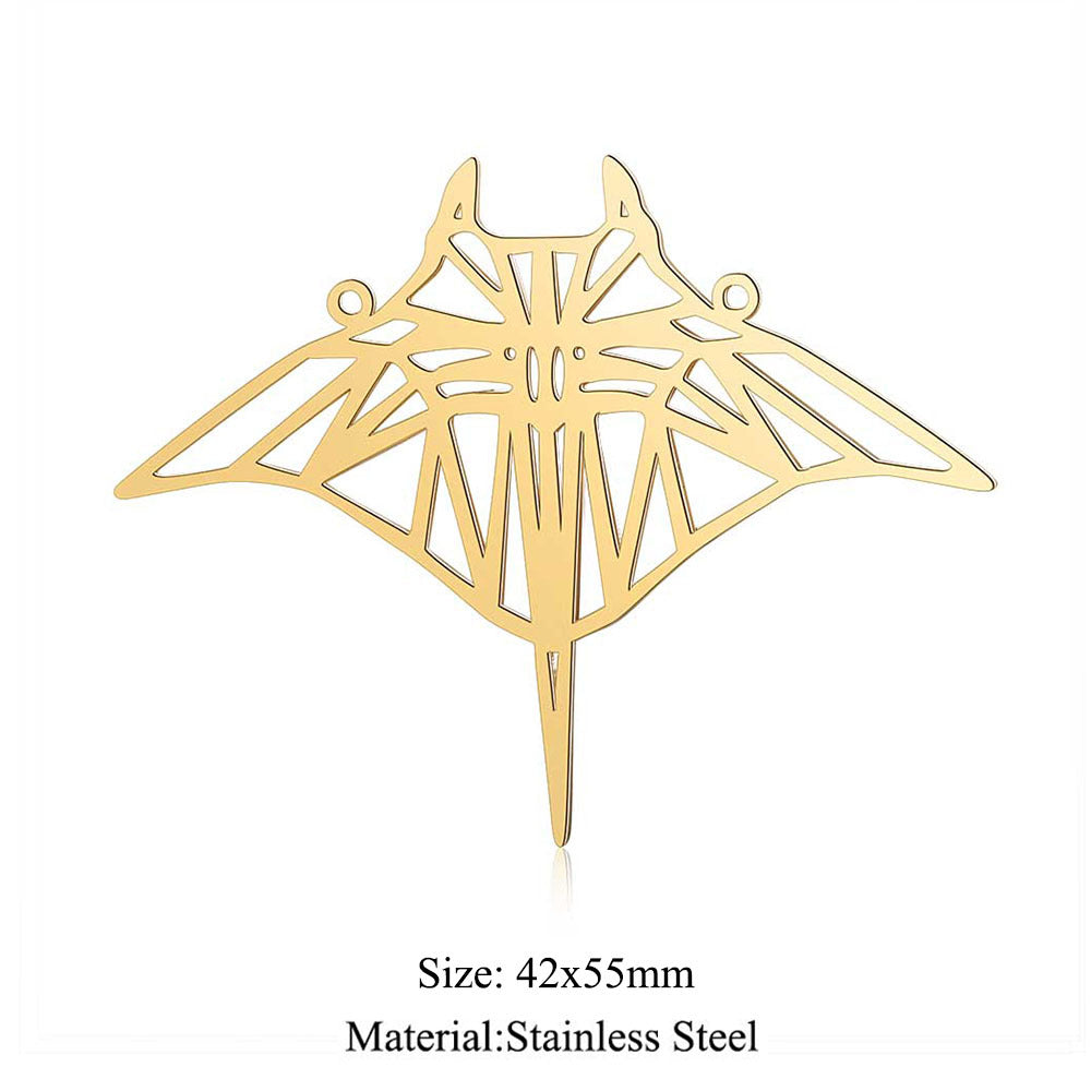 5 pcs/titanium steel large accessories paper-cut animal pendant