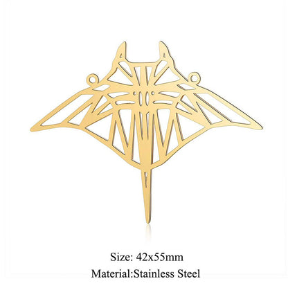 5 pcs/titanium steel large accessories paper-cut animal pendant