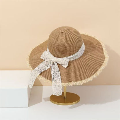 Breathable Wide-Brim Raffia Straw Hat Summer Sun Protection Beach Hat