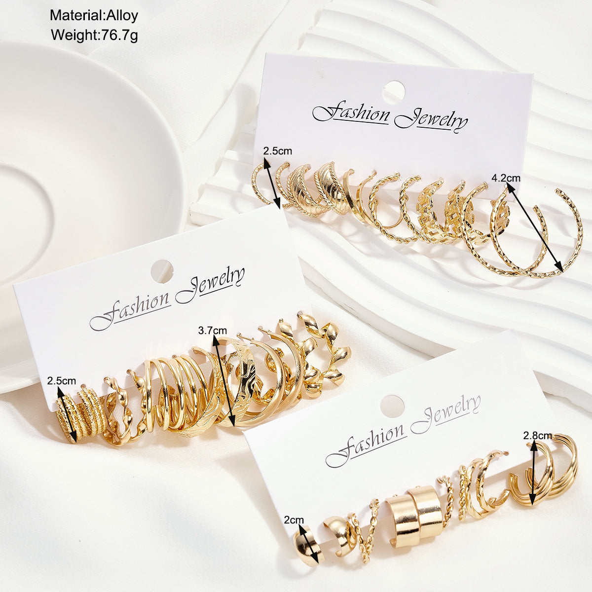 18-Piece Metal Spiral Earring Set