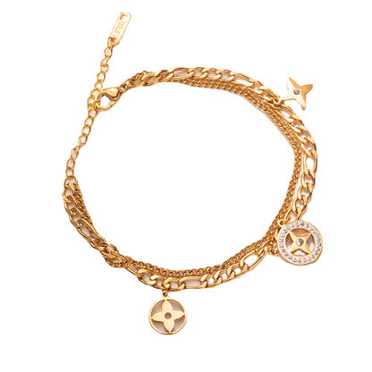 Pulseira de aço titânio com estampa de leopardo - joias modernas 