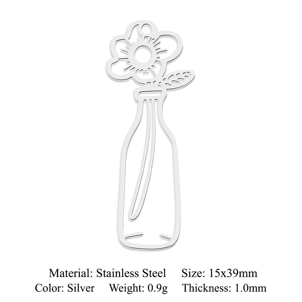 5 pcs/bag leaf maple leaf titanium steel pendant