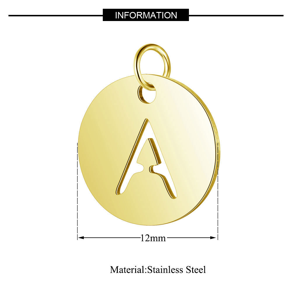 5 pcs/titanium-covered steel 26 English letter tags