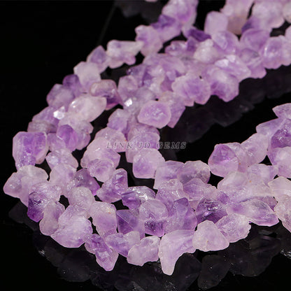 Amethyst flower irregular rough stone porous loose beads